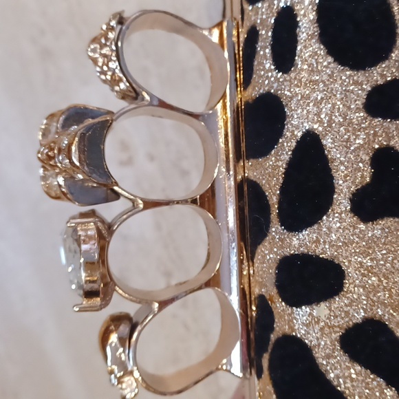 Unique Black/Shimmery Gold Clutch - Picture 3 of 9